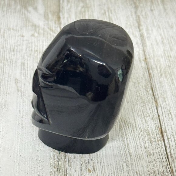 Vintage Mexican Black Obsidian Hand Carved Head - Picture 4 of 8